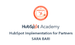 Certificazione HubSpot Implementation for Partners - Sara Bari