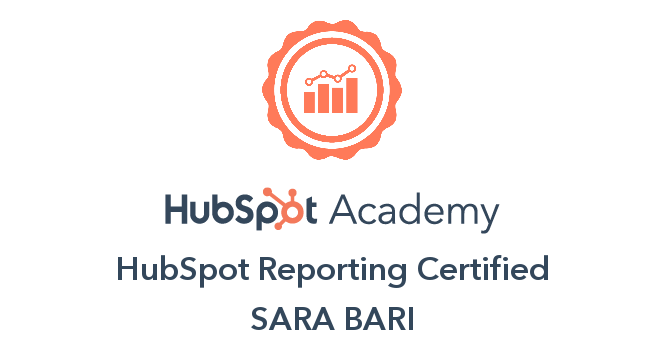 HubSpot Reporting Certified - Sara Bari
