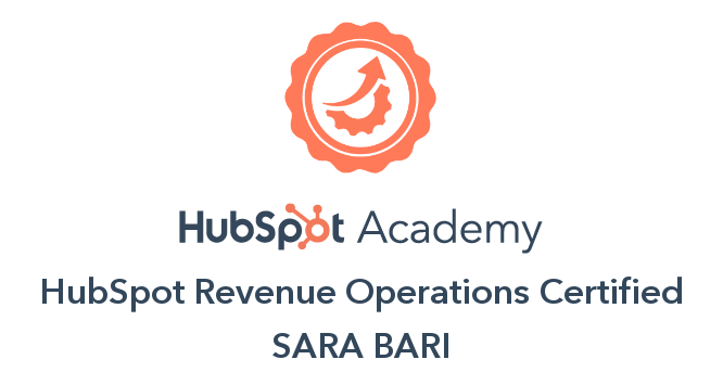 HubSpot Revenue Operations Certified - Sara Bari