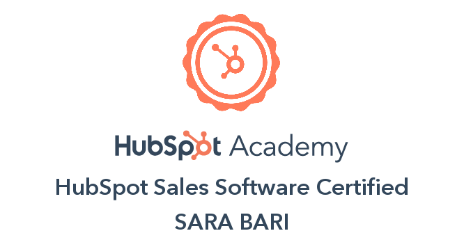 HubSpot Sales Software Certified - Sara Bari