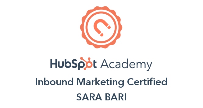 Inbound Marketing Certified - Sara Bari