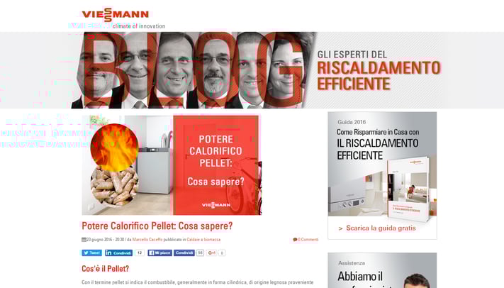 Esempio di blog aziendale più visite e contatti