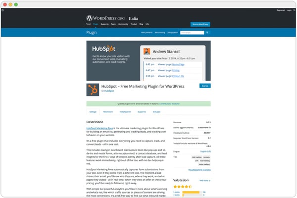 hubspot wordpress plugin