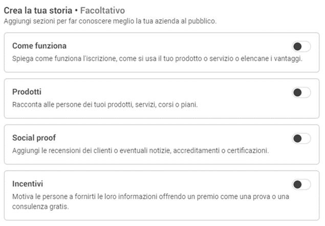 moduli generazione contatti facebook