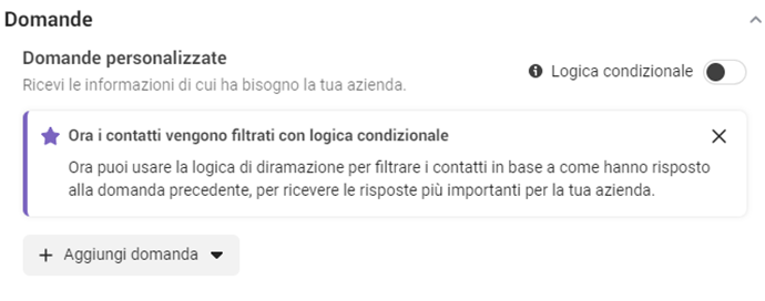 logica facebook filtro contatti